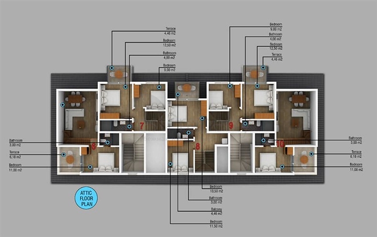 شقق 1 + 1 للبيع في منطقة كاليس في فتحية