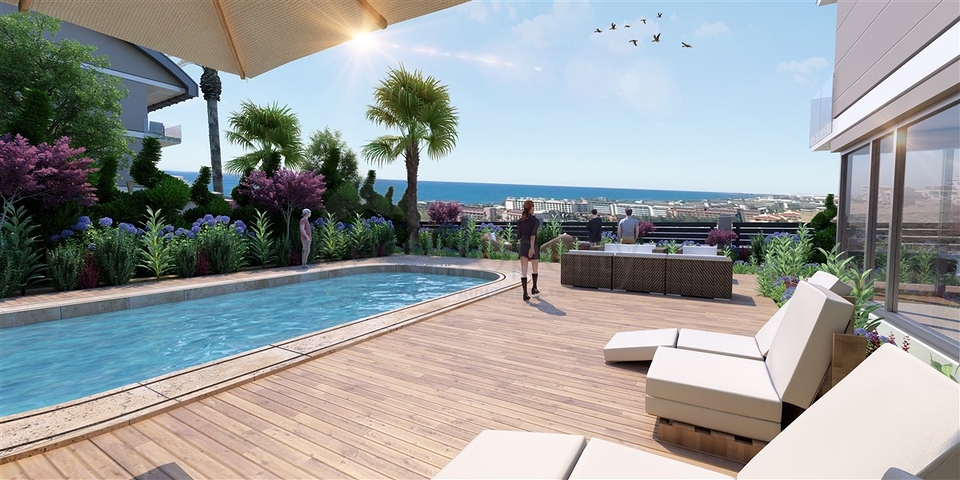 اطلالة بحرية ساحرة -مجمع فاخر - في كوناكليه / الانيا 