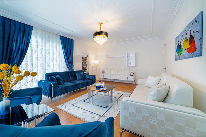 شقة عائلية انيقة مفروشة -تصميم 1+2 - في مهموتلار / الانيا 