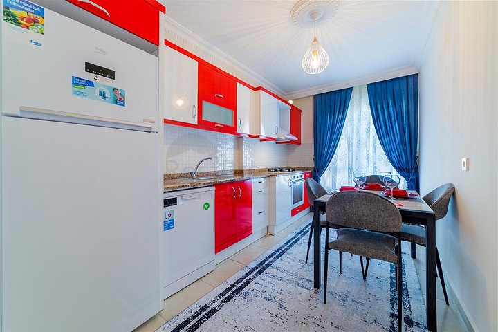 شقة عائلية انيقة مفروشة -تصميم 1+2 - في مهموتلار / الانيا 