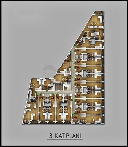 شقة 1 + 1 للبيع في مشروع جديد في فتحية