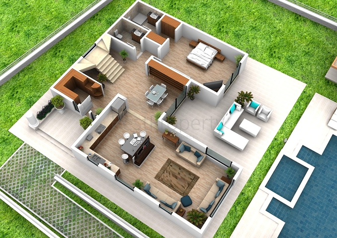 فيلا على المخطط 4 غرف نوم في أوزوملو فتحية