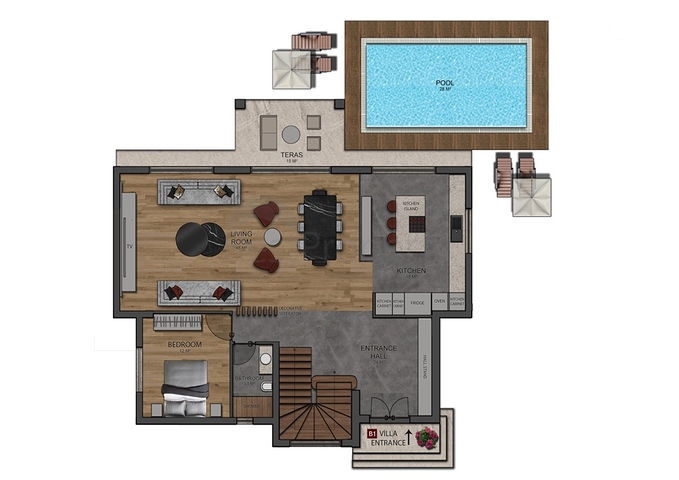 فلل فاخرة 4 + 1 في دوشيميتي أنطاليا