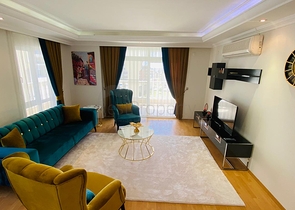 اطلالة مفتوحة -شقة زاوية - تصميم 2 غرفة وصالة -اثاث انيق -في جيكجلي / الانيا 