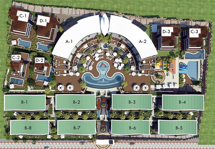 مجمع عصري فاخر مثال على الرفاهية 