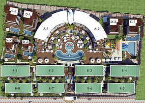 مجمع عصري فاخر مثال على الرفاهية 