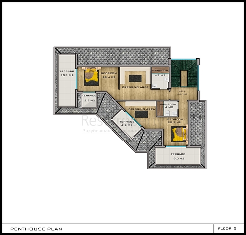 تصميم فاخر - اطلالة بحر - فيلا مستقلة 5 غرف وصالة -في كارجي جاك / الانيا 