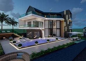 تصميم فاخر - اطلالة بحر - فيلا مستقلة 5 غرف وصالة -في كارجي جاك / الانيا 