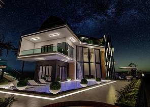 تصميم فاخر - اطلالة بحر - فيلا مستقلة 5 غرف وصالة -في كارجي جاك / الانيا 