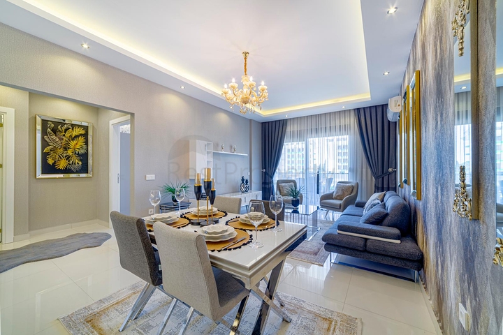 شقة انيقة ضمن مجمع حديث فاخر - تصميم 1+1 مع الاثاث -في كارجي جاك / الانيا 