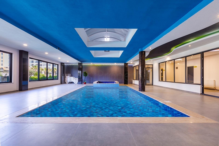 شقة انيقة ضمن مجمع حديث فاخر - تصميم 1+1 مع الاثاث -في كارجي جاك / الانيا 