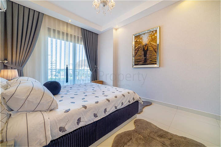 شقة انيقة ضمن مجمع حديث فاخر - تصميم 1+1 مع الاثاث -في كارجي جاك / الانيا 