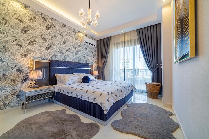 شقة انيقة ضمن مجمع حديث فاخر - تصميم 1+1 مع الاثاث -في كارجي جاك / الانيا 