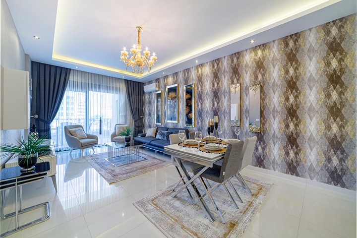 شقة انيقة ضمن مجمع حديث فاخر - تصميم 1+1 مع الاثاث -في كارجي جاك / الانيا 