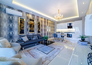 شقة انيقة ضمن مجمع حديث فاخر - تصميم 1+1 مع الاثاث -في كارجي جاك / الانيا 