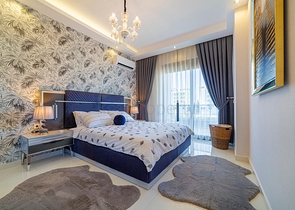 شقة انيقة ضمن مجمع حديث فاخر - تصميم 1+1 مع الاثاث -في كارجي جاك / الانيا 