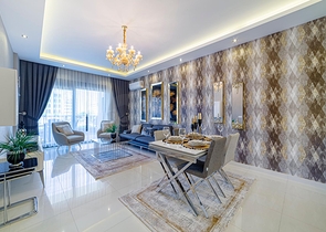 شقة انيقة ضمن مجمع حديث فاخر - تصميم 1+1 مع الاثاث -في كارجي جاك / الانيا 