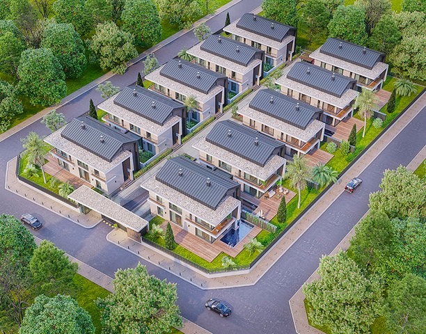 مشروع استثماري من فلل 5 + 1 في منطقة دوشميالتي في أنطاليا