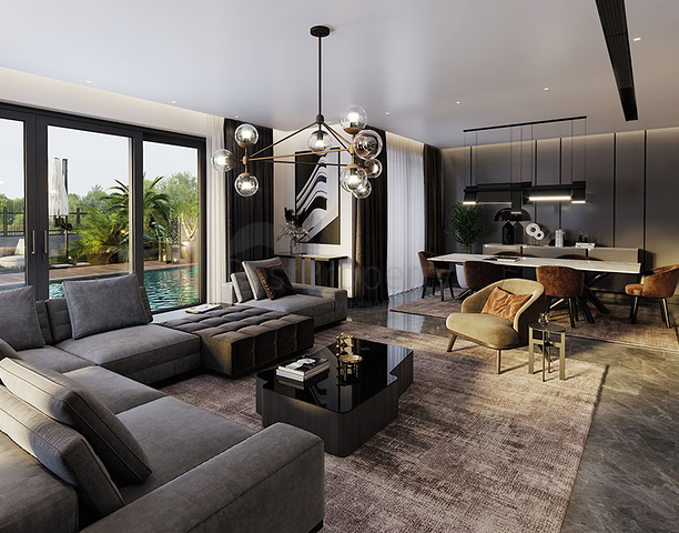 مشروع استثماري من فلل 5 + 1 في منطقة دوشميالتي في أنطاليا