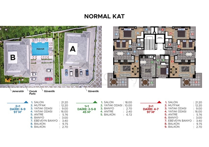 بالتقسيط دون فوائد - شقق قيد الانشاء -في منطقة اوبا المركزية / الانيا 