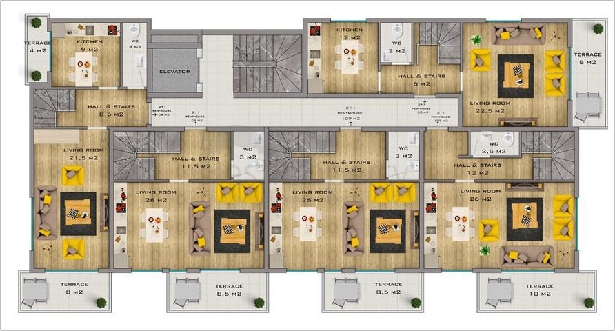 شقق بالتقسيط - ضمن مجمع سكني حديث -في مهموتلار / الانيا 