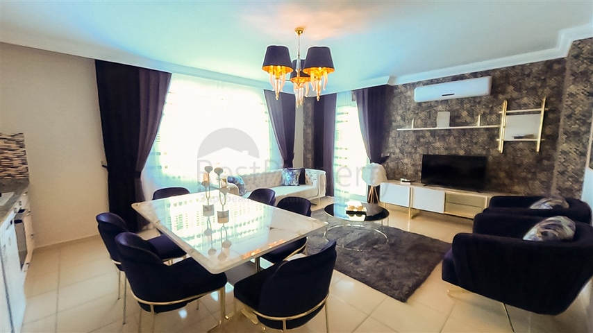 تصميم انيق -شقة 2 غرفة وصالة -قريبة من البحر -في مهموتلار / الانيا 