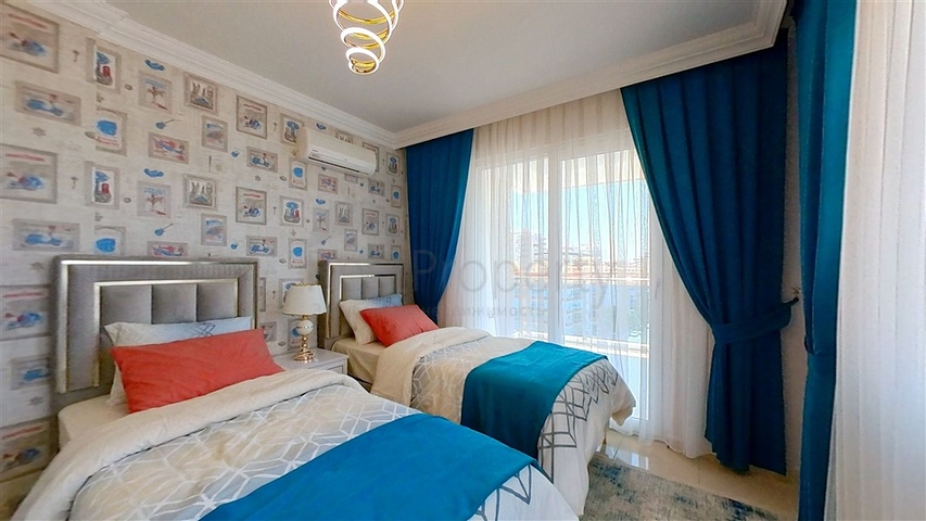 تصميم انيق -شقة 2 غرفة وصالة -قريبة من البحر -في مهموتلار / الانيا 