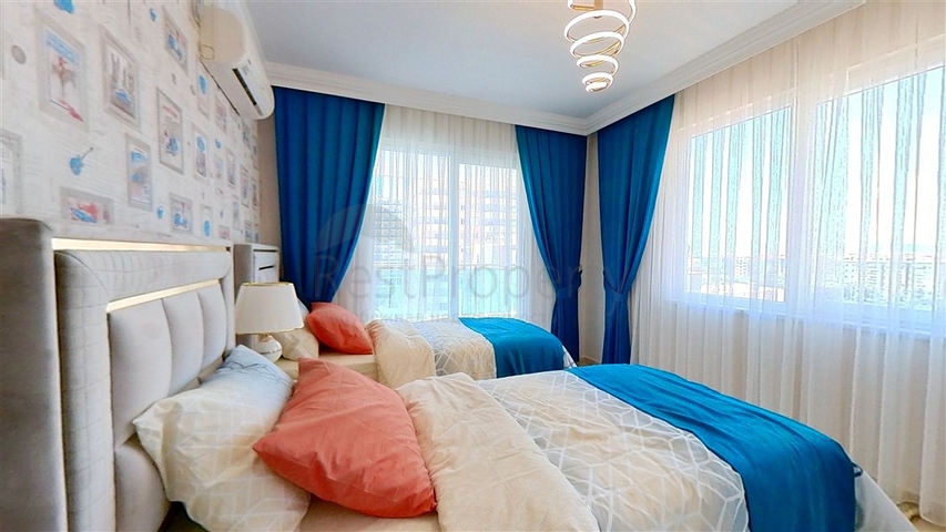 تصميم انيق -شقة 2 غرفة وصالة -قريبة من البحر -في مهموتلار / الانيا 