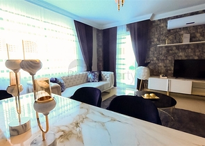 تصميم انيق -شقة 2 غرفة وصالة -قريبة من البحر -في مهموتلار / الانيا 