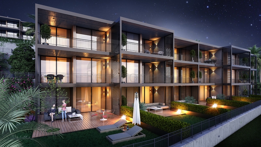 سعر منافس - شقة 2 غرفة وصالة -ضمن مجمع فاخر في بودروم 