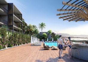 سعر منافس - شقة 2 غرفة وصالة -ضمن مجمع فاخر في بودروم 