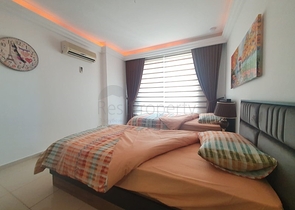 اطلالة بحر وقلعة -شقة فاخرة - تصميم 2 غرفة وصالة -في جيكجلي / الانيا 