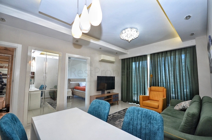 اطلالة بحر - شقة ضمن مجمع فاخر - تصميم 1+1 - في مهموتلار /الانيا 