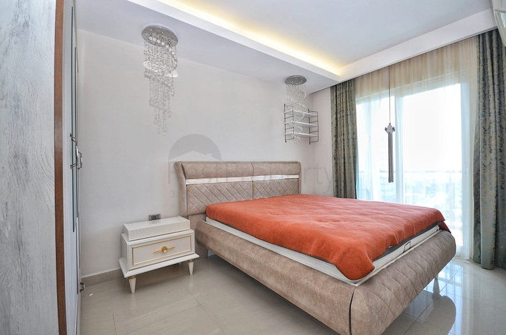 اطلالة بحر - شقة ضمن مجمع فاخر - تصميم 1+1 - في مهموتلار /الانيا 