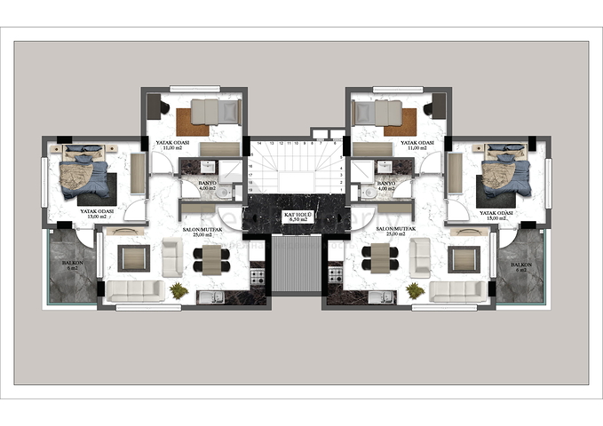 شقق وبنتهاوس للبيع بالاقساط -ضمن مجمع قيد الانشاء -في اوبا / الانيا 
