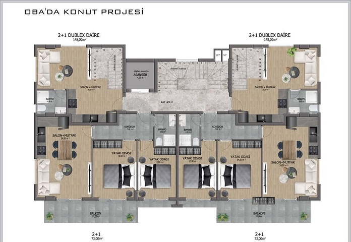 قيد الانشاء - بالاقساط دون فوائد - شقق ضمن مجمع في اوبا / الانيا 
