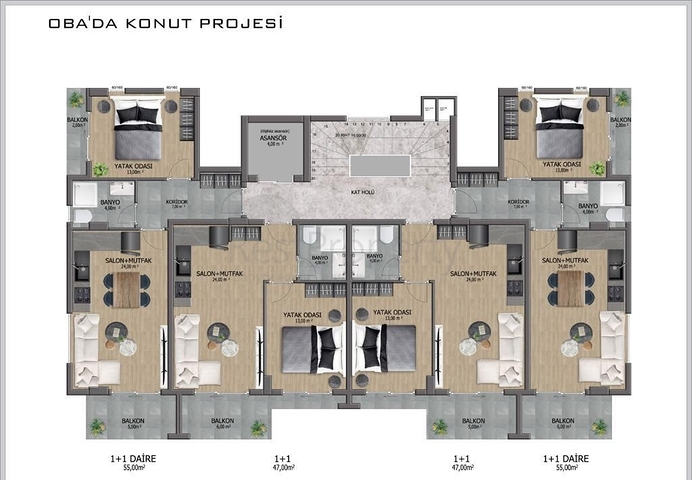 قيد الانشاء - بالاقساط دون فوائد - شقق ضمن مجمع في اوبا / الانيا 