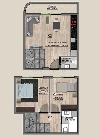 شقق فاخرة -ضمن مجمع قيد الانشاء -في مهموتلار / الانيا 