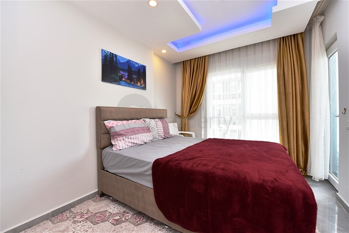 شقة مفروشة -تصميم 1+1 -ضمن مجمع سكني -في مهموتلار / الانيا 