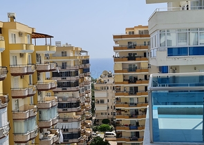 اطلالة بحر -شقة مفروشة تصميم 1+1- في مهموتلار / الانيا 