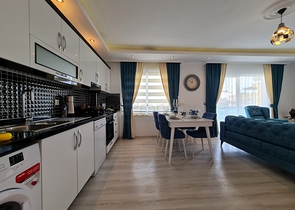 اطلالة بحر -شقة مفروشة تصميم 1+1- في مهموتلار / الانيا 