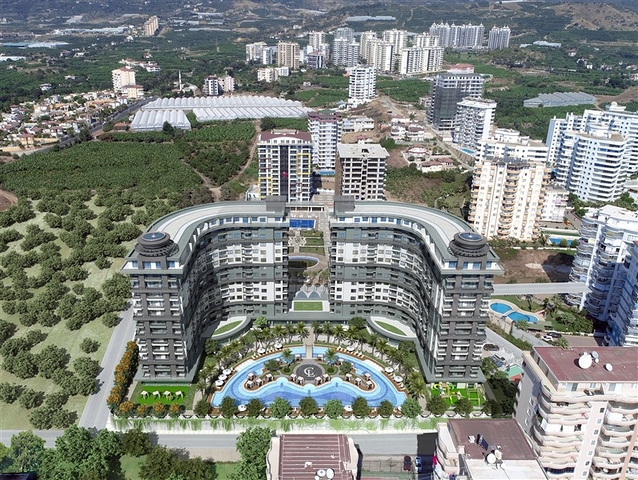 مجمع حديث فاخر -شقة 2 غرفة وصالة -في مهموتلار / الانيا