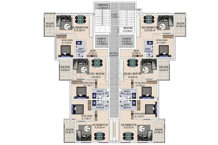 شقق بالاقساط في الانيا - مجمع قيد الانشاء في مهموتلار / الانيا 