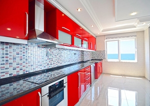 شقة باطلالة بحر مباشرة في الانيا -تصميم 1+2 - في مهموتلار 