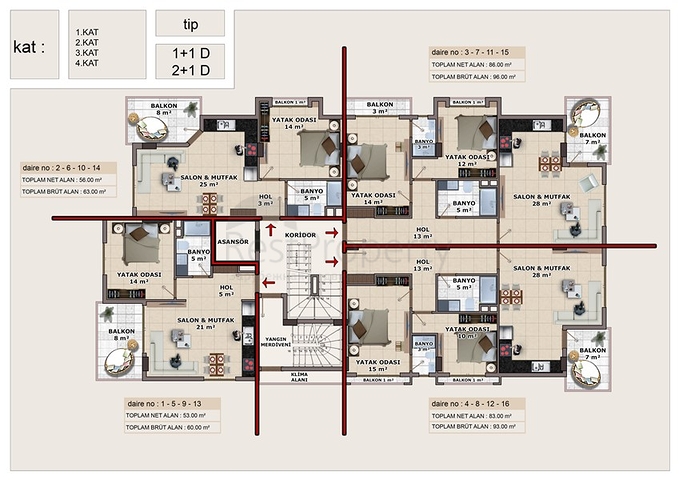 شقق للبيع في الانيا !  بالاقساط ضمن مجمع قيد الانشاء في موقع حيوي - مهموتلار / الانيا 
