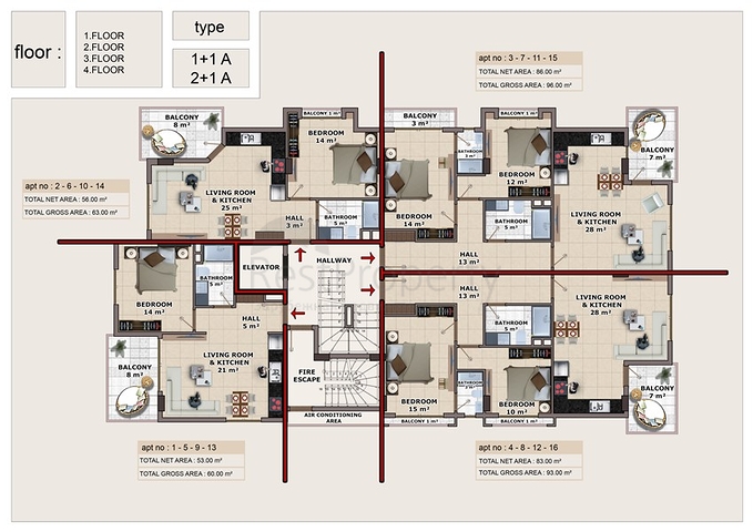 شقق للبيع في الانيا !  بالاقساط ضمن مجمع قيد الانشاء في موقع حيوي - مهموتلار / الانيا 