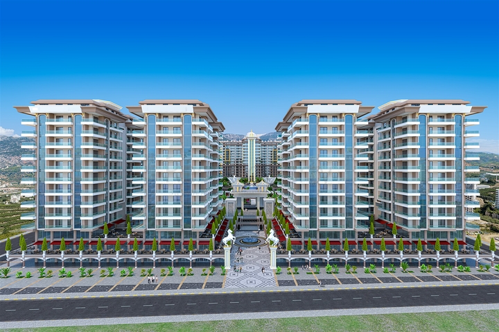 شقة جديدة - 2 غرفة وصالة -مجمع سكني فاخر -في مهموتلار / الانيا 