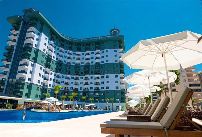 شقة ضمن مجمع فاخر -تصميم 1+1 - في مهموتلار / الانيا 