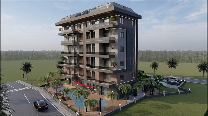 شقق قيد الانشاء في منطقة جيكجلي - بالاقساط حتى تاريخ التسليم -الانيا 