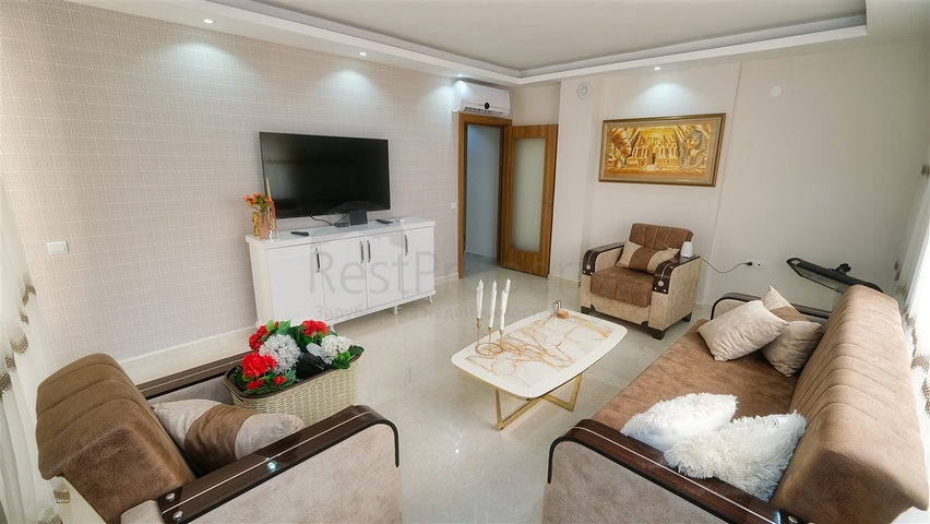 شقة من غرفتي نوم مع أثاث في منطقة كيزيلاريك الصغيرة - أنطاليا